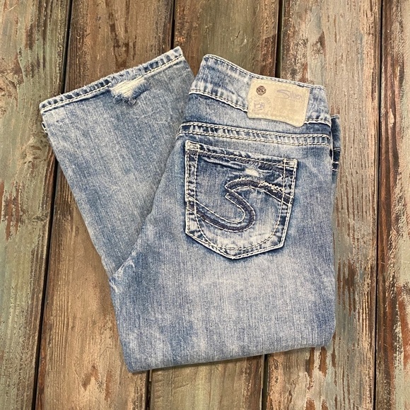 Silver Jeans Suki Mid Slim Boot Size 5/6 (28) Stretch Womens Juniors Distressed - Picture 14 of 14